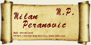 Milan Peranović vizit kartica